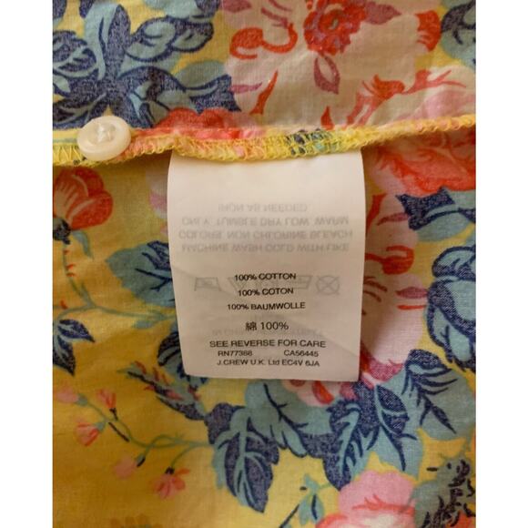 J.Crew Liberty Fabrics Women's Size 2 Yellow Floral Long Sleeve Button Top Shirt - Picture 11 of 12